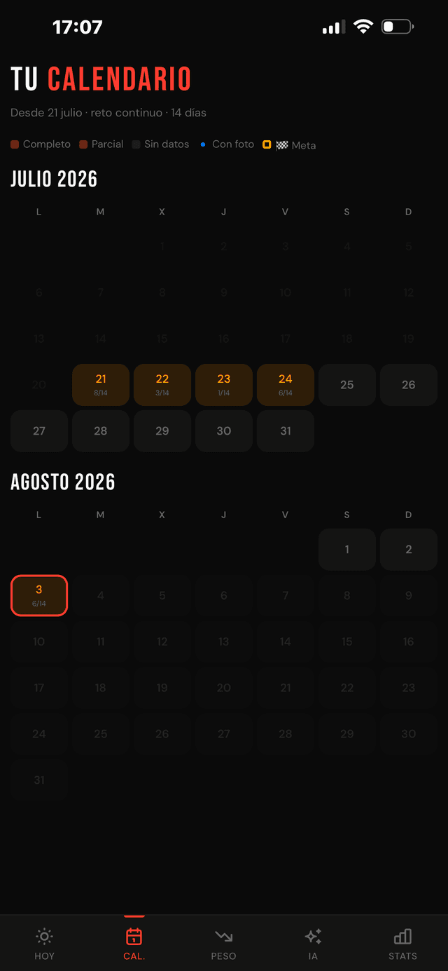 Captura real PWA ARDE - Vista 3 · Suplementación