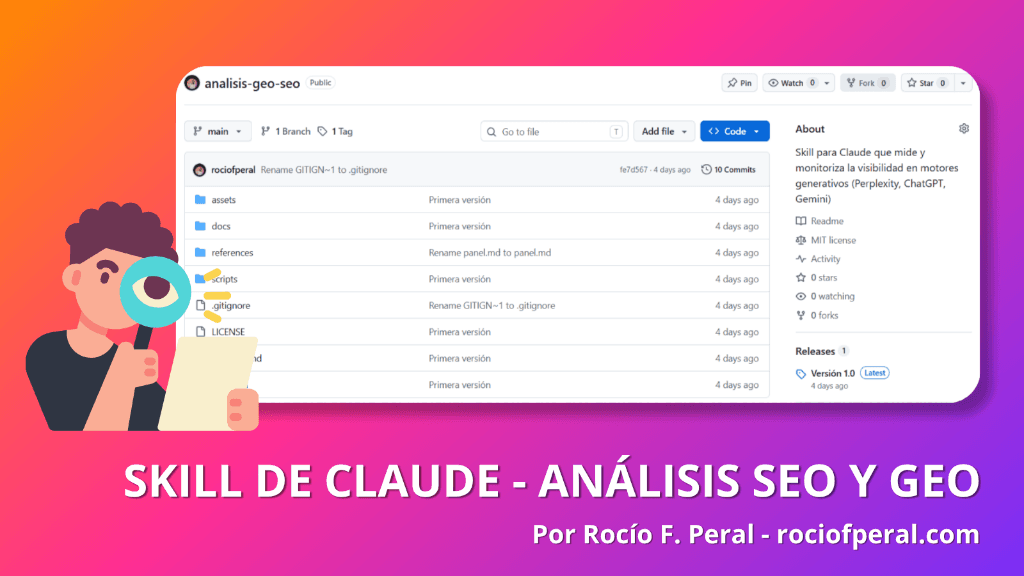 Skill de Claude para medición y monitorización de visibilidad en motores generativos GEO por Rocío F. Peral