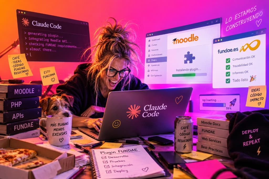 Desarrollo del plugin FUNDAE para Moodle con Claude Code y arquitectura agéntica por Rocío F. Peral